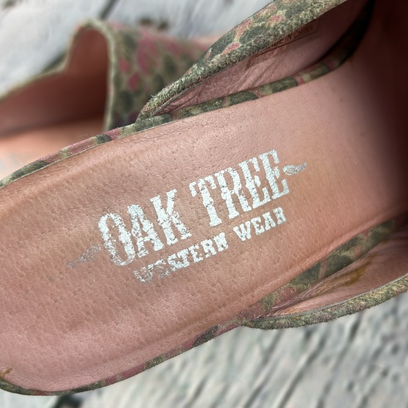 OAK TREE WESTERN WEAR Muti Color Snakeskin Print Leather Low Heel Mules - Picture 10 of 17